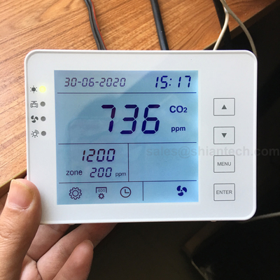 Thermostat with Carbon Dioxide CO2 Temperature Humidity Control Office School Indoor Air Quality Controller for Ventilation System Relay Output Indoor CO2 Controller