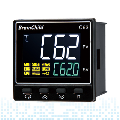 High quality PID temperature controller with 90~250 VAC, 2 relays for output 1 and output 2 can be used as alarm C62-41100000