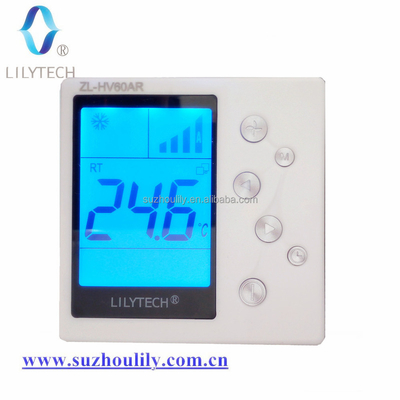 Modern ZL-HV60AR, 100-240VAC, R485 communication, fan coil room thermostat, pipe fan coil temperature controller, HVAC, Lilytech