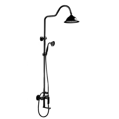Modern Brass Matte Black Temperature Display Single Handle Body Faucets Mixer Rainfall Shower Faucet